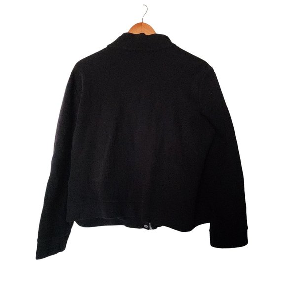 Ralph Lauren Moto Jacket Black Cotton L Large Zipper - Picture 8 of 11